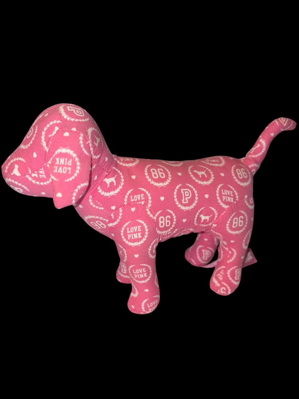PINK Victoria's Secret Pink 86 Patterned Plush Dog